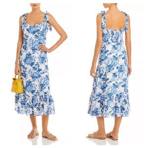 Toile De Jouy Sleeveless Floral Midi Dress